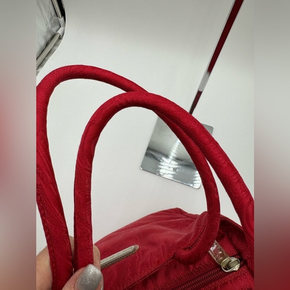 ETRO-Authentic- Red canvas Shoulder Tote - Picture 8 of 15